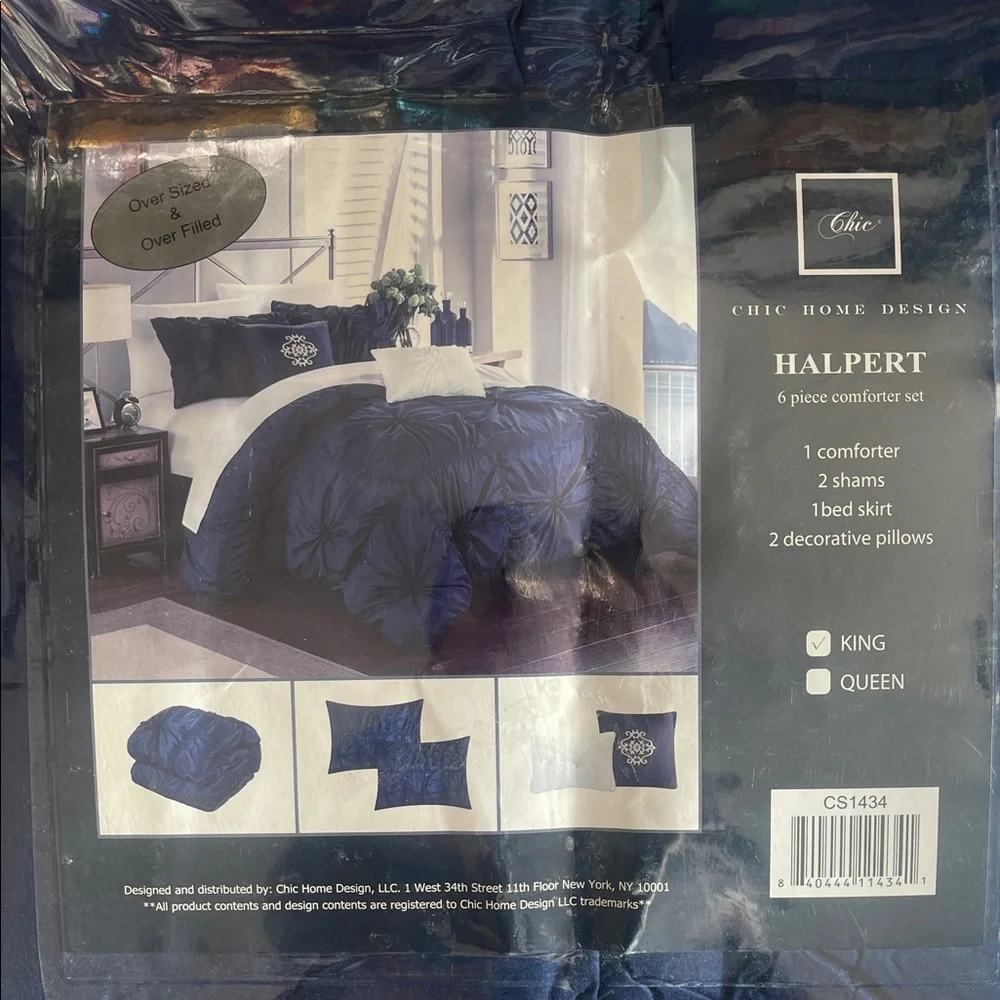 NWT Chic Home Halpert Blue King Size Comforter Set